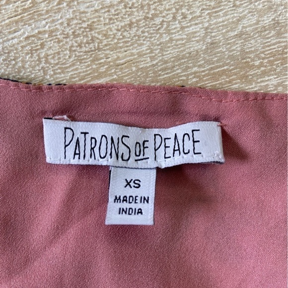 Patrons of Peace Peach Pink Navy Floral Longsleeve Maxi Dress Smock Button Front - Picture 11 of 14